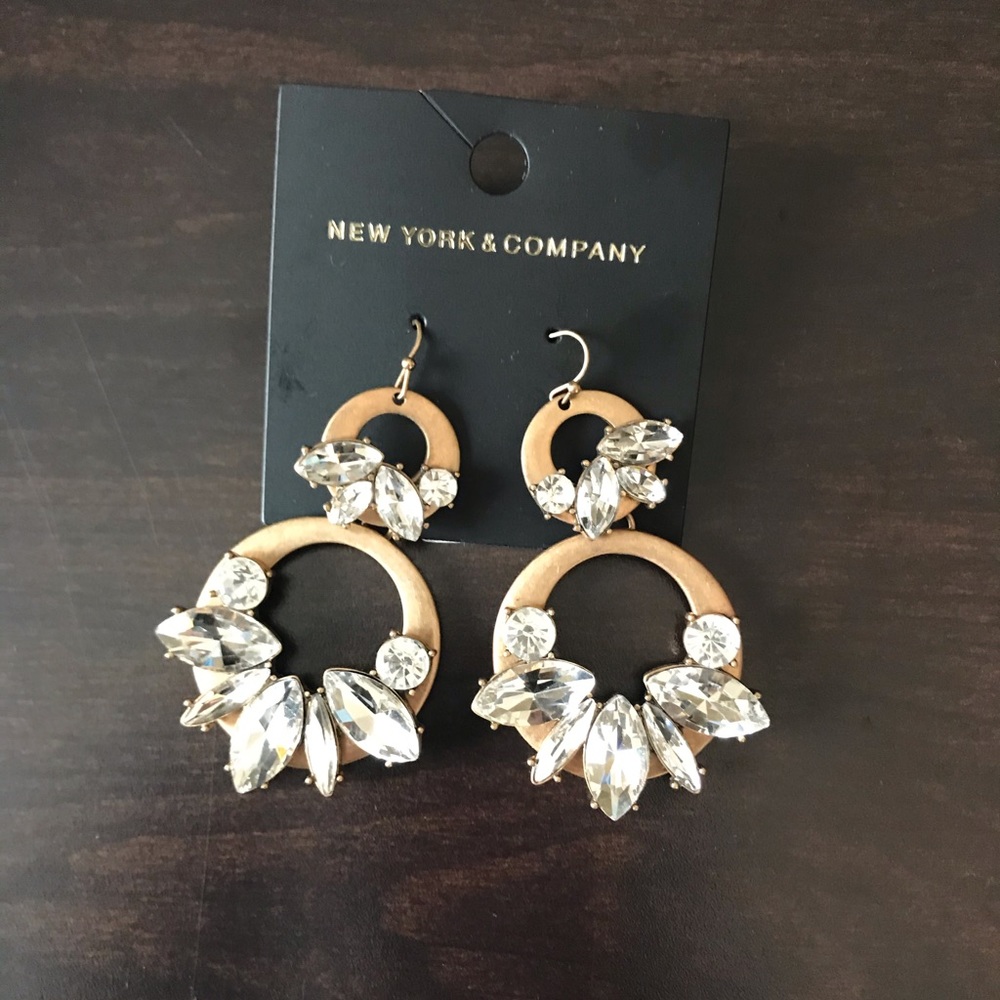 Black and gold New York and Company earrings.